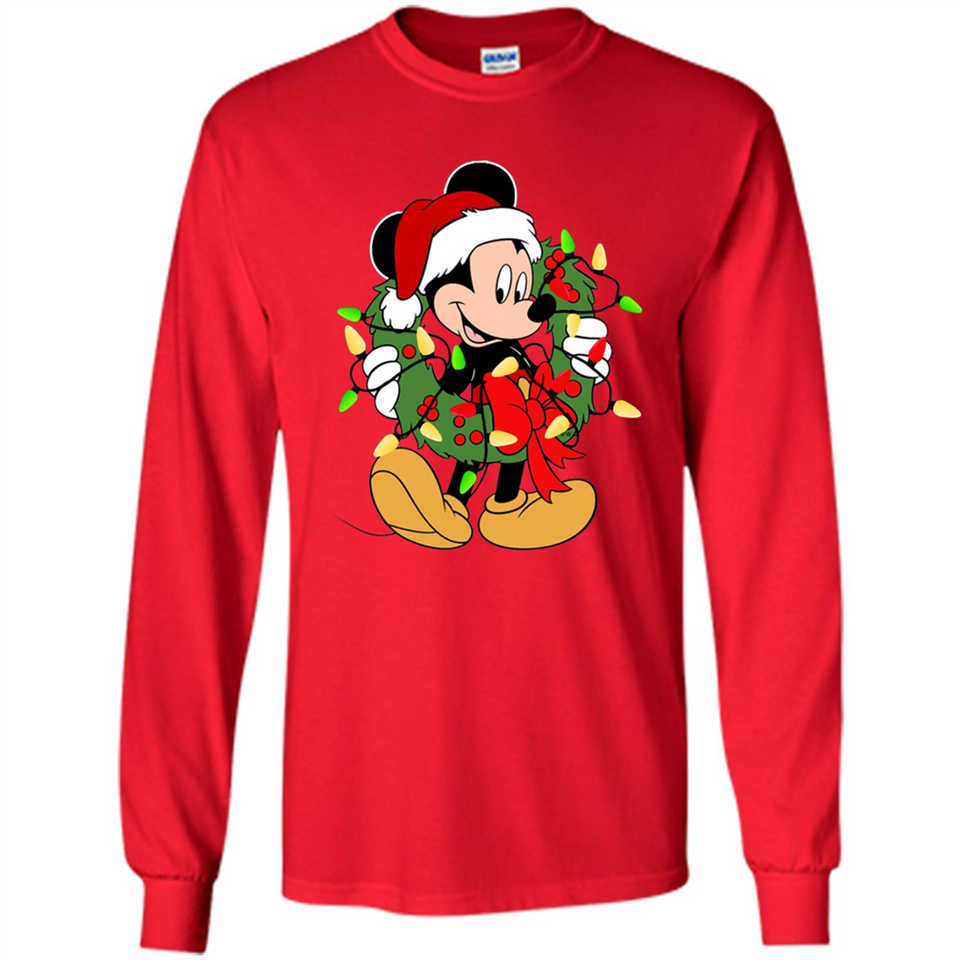 Disney Mickey Mouse Christmas Lights Sweatshirt - Long Sleeve T-Shirt