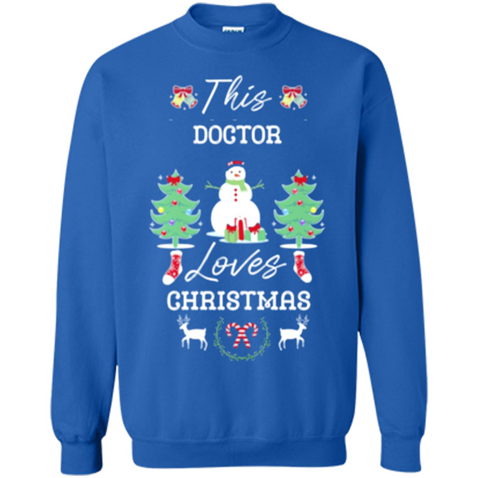 This Doctor Loves Christmas Tree Shirt with Snowman