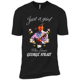 Just a Girl Who Loves Music George Strait Shirt PINGPONG - Premium Short Sleeve T-Shirt