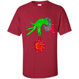 GRINCH HAND HOLDING CALGARY FLAMES GLITTER CHRISTMAS PINGPONG