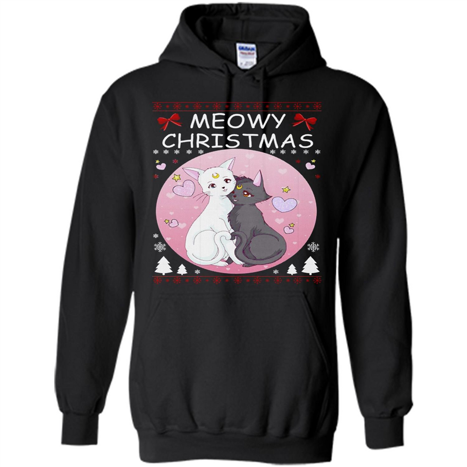 Sailor Moon Yin Yang Cat Love Ugly Christmas Sweater - Hoodie