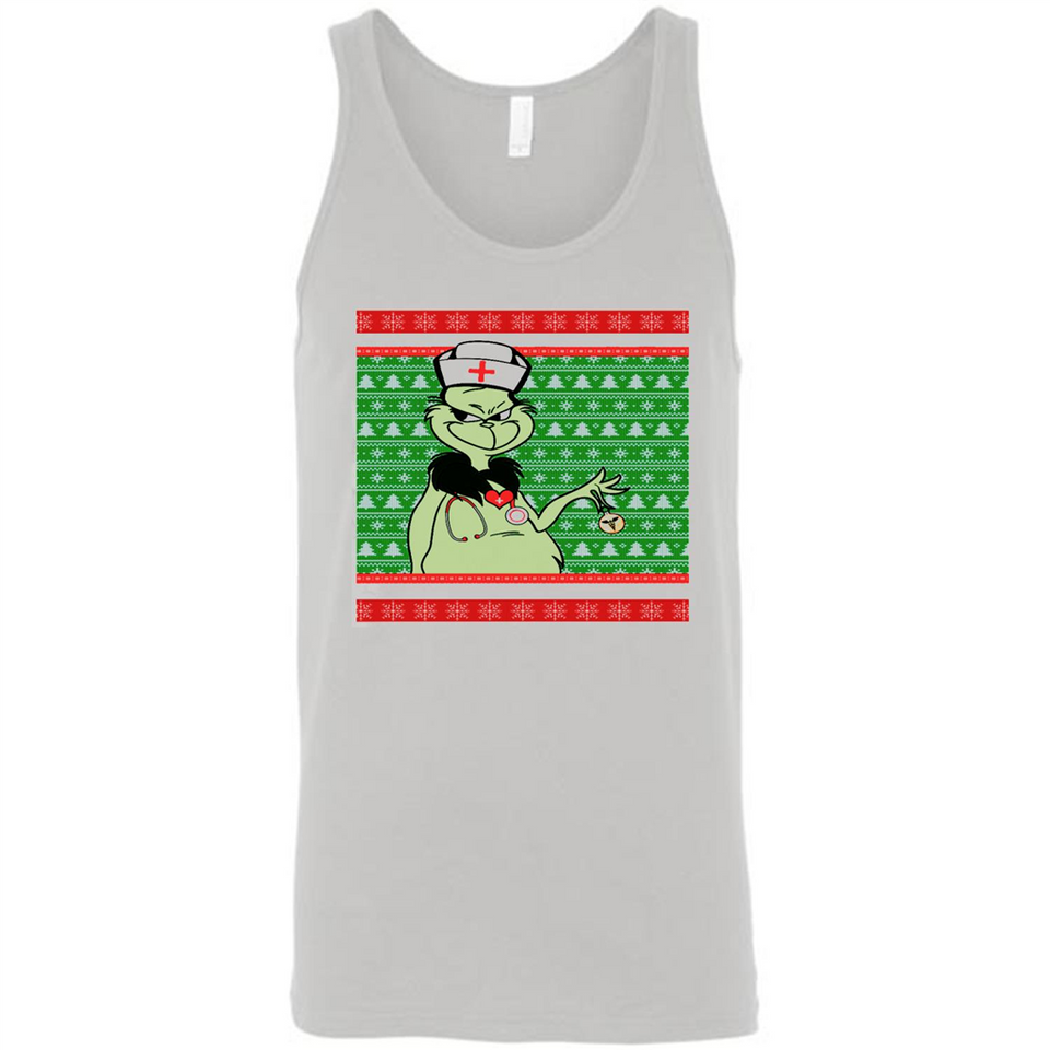 Grinch Nurse Ugly Christmas Sporty T-Shirt PINGPONG - Canvas Unisex Tank