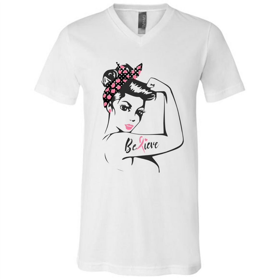 National Breast Cancer Day - Canvas Unisex V-Neck