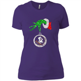 Amazing Florida State Seminoles Glitter Grinch Monogram Ornament Christmas Gift - Ladies' Boyfriend T-Shirt