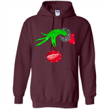 GRINCH HAND HOLDING DETROIT RED WINGS GLITTER CHRISTMAS PINGPONG