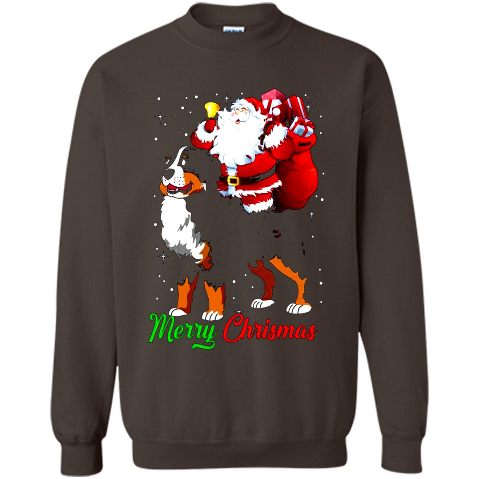 Merry Christmas Santa Claus With Big Dog sweater PINGPONG