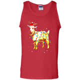 Christmas Lights Goat Wearing Santa Hat T-Shirt - Tank Top