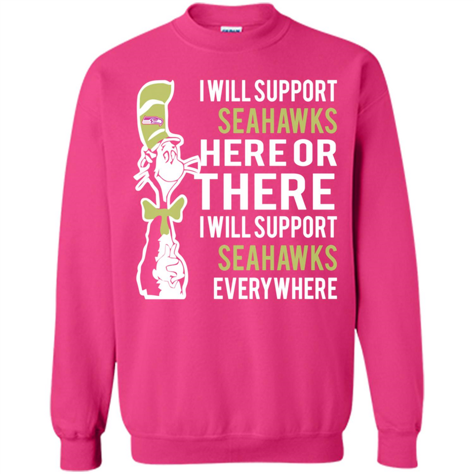 Shirt For Dr Seuss Cat And Seattle Seahawks Fans - Sweatshirt