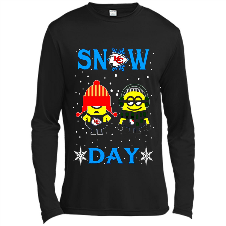 Snow Day Shirt For Kansas City Chiefs Vs Minion Fans Cotton pingpong