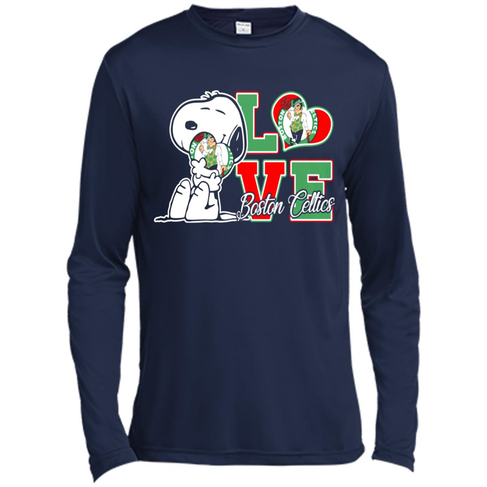Snoopy loves NBA Boston Celtics - Canvas Long Sleeve T-Shirt