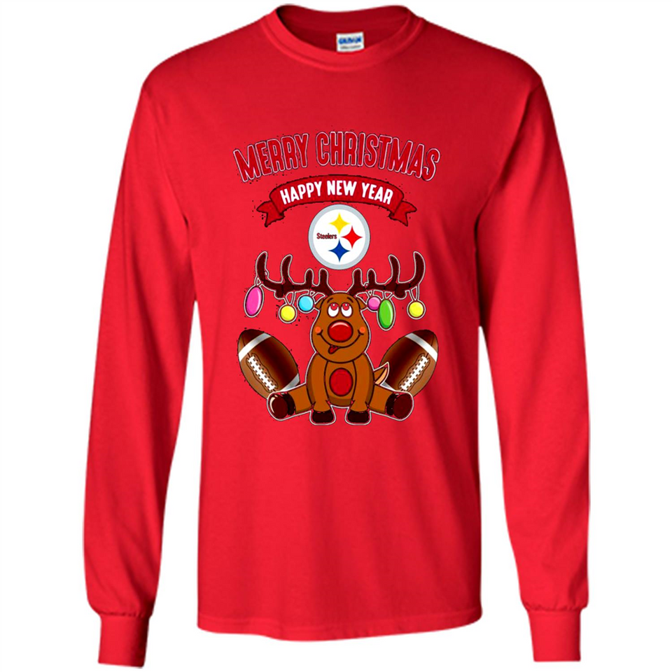 Pittsburgh Steelers NFL Reindeer Funny Merry Christmas And Happy New Year
