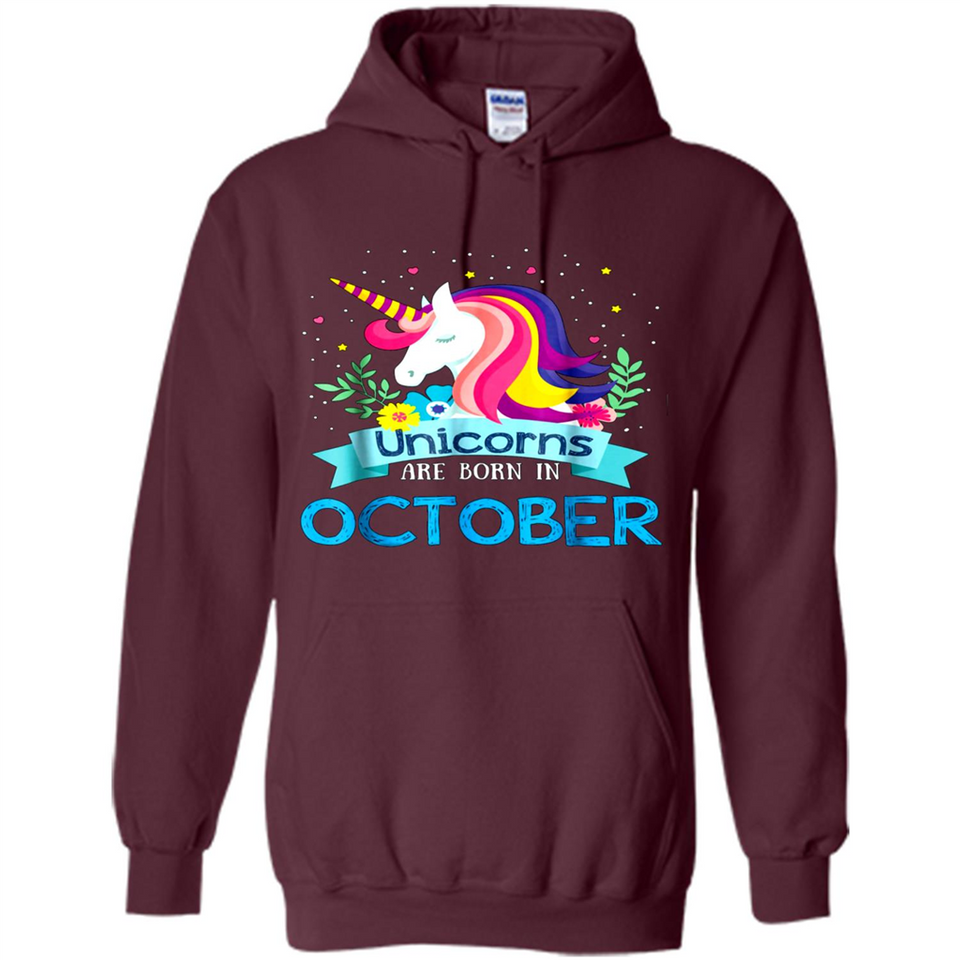 Unicorns are born in October Birthday Rainbow Gift Ladies Custom