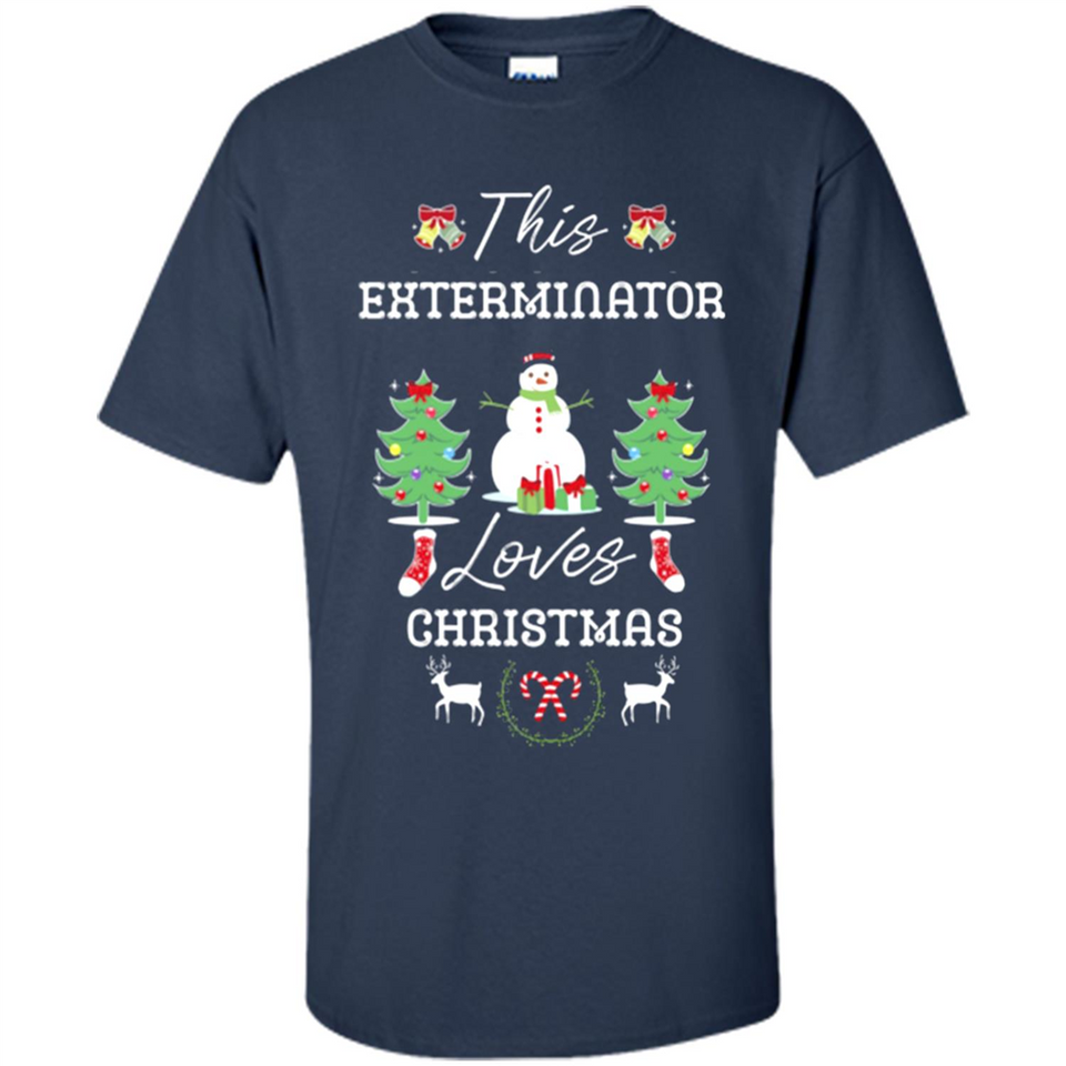 This Exterminator Loves Christmas Tree Shirt with Snowman