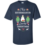 This Exterminator Loves Christmas Tree Shirt with Snowman