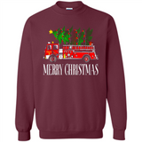 Firetruck Santa Sleigh Merry Christmas Firefighter - Sweatshirt