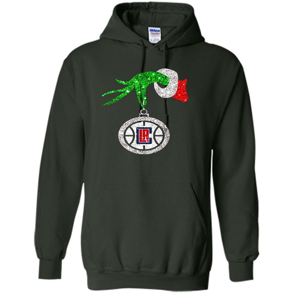 Amazing shirt Los Angeles Clippers Glitter Grinch Monogram Ornament Christmas Gift - Hoodie
