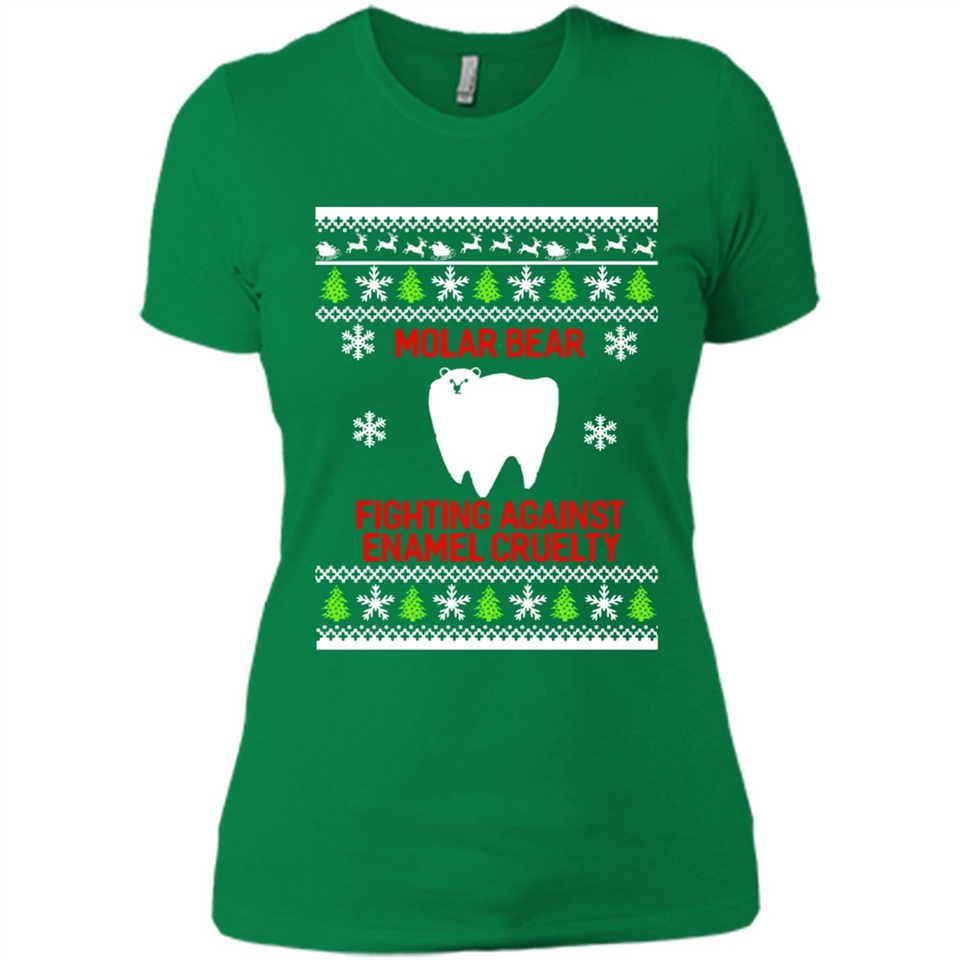 Molar bear fighting against enamel cruelty Christmas - Ladies' Boyfriend T-Shirt
