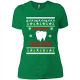 Molar bear fighting against enamel cruelty Christmas - Ladies' Boyfriend T-Shirt