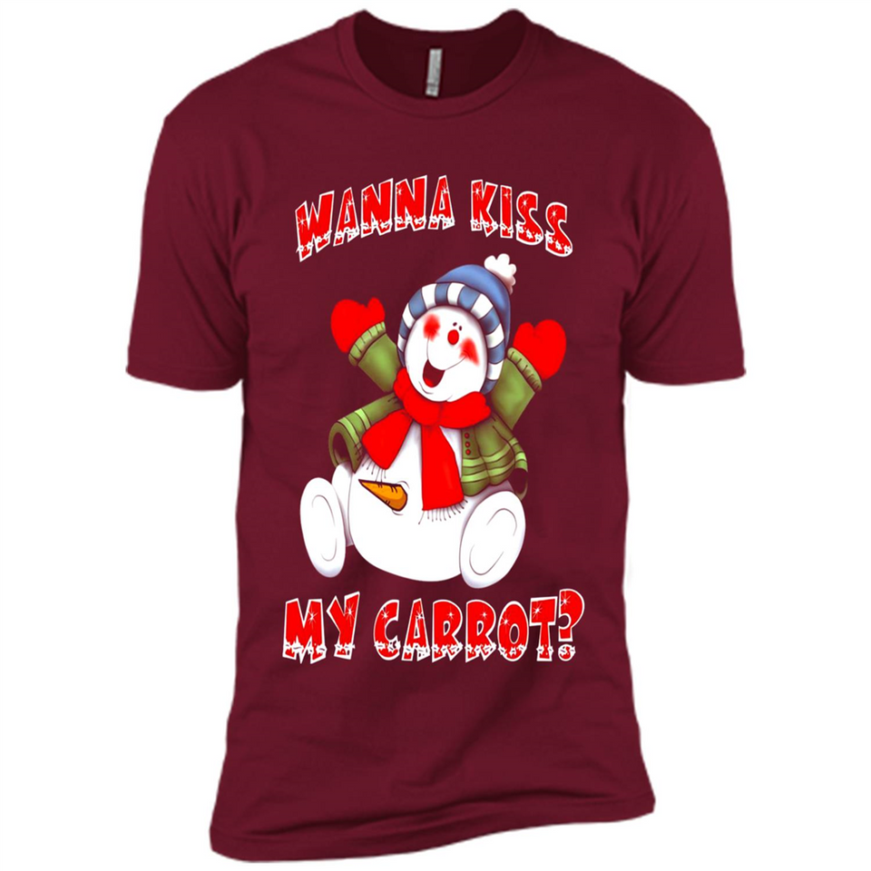 Snowman Wanna Kiss My Carrot Christmas - Premium Short Sleeve T-Shirt