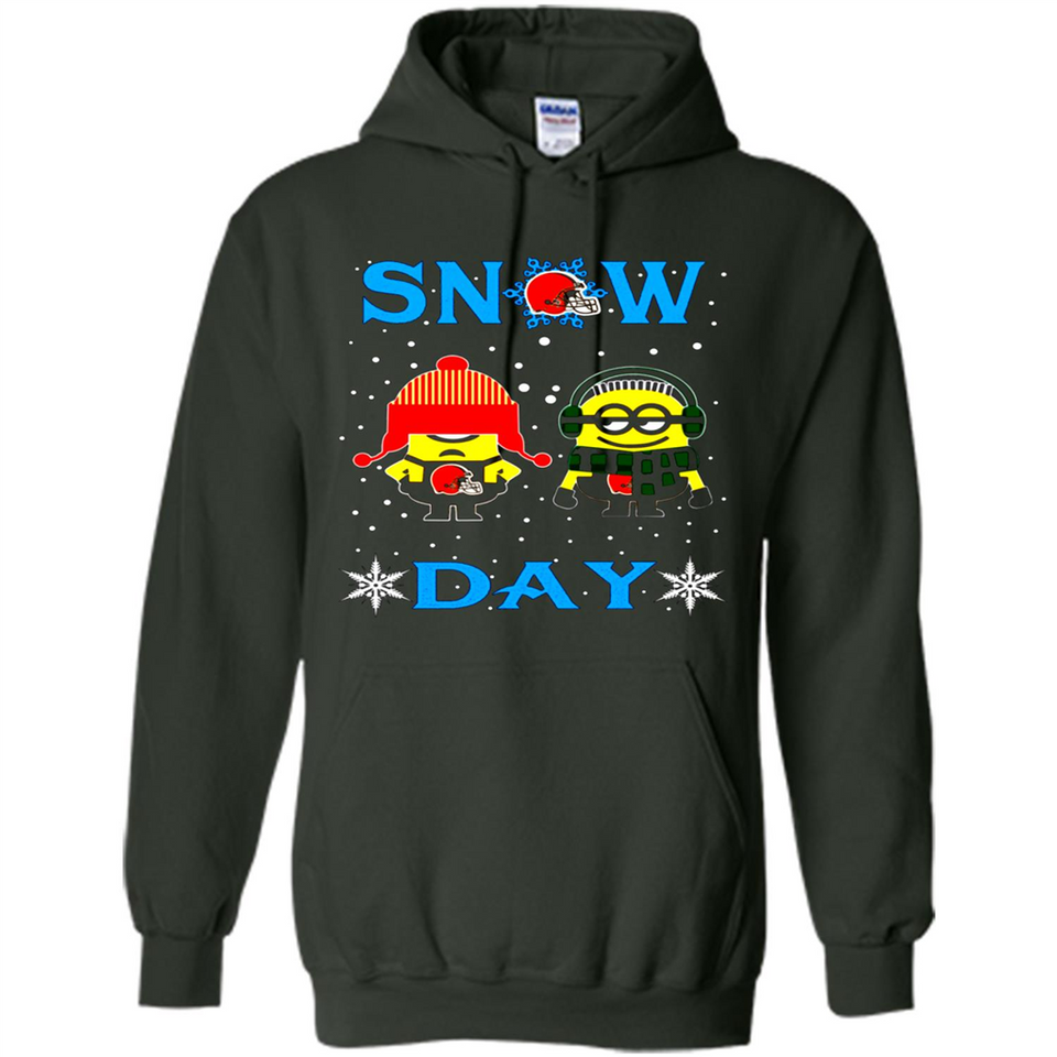 Snow Day Shirt For Cleveland Browns Vs Minion Fans pingpong