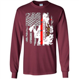 Paradise California Firefighter Thin Red Line Funds Youth T-Shirt PINGPONG - Long Sleeve T-Shirt
