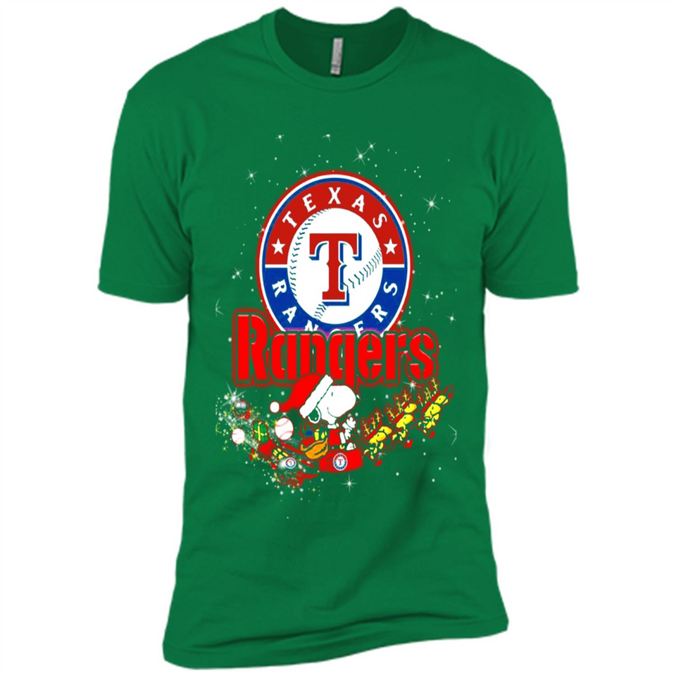 Snoopy Christmas Texas Rangers - Premium Short Sleeve T-Shirt