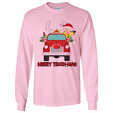 Merry Truck-Mas Christmas Fire Truck Cute Reindeer Sporty - Long Sleeve T-Shirt