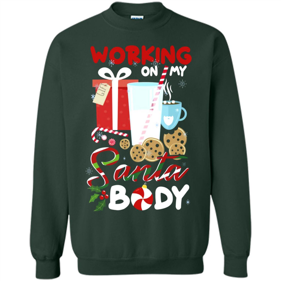 Working On My Santa Body Funny Christmas Gift Sleeve Xmas - Sweatshirt