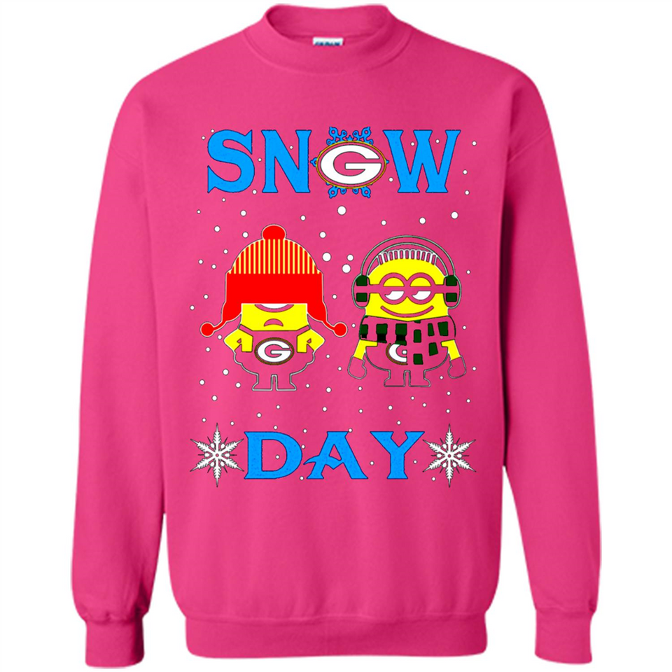 Snow Day Shirt For Green Bay Packers Vs Minion Fans pingpong
