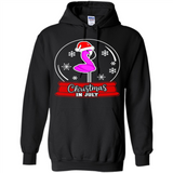 Christmas In July Flamingo Snow Globe Santa Hat - Hoodie