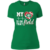 Georgia Bulldogs Football My Heart is on that Field - Ladies' Boyfriend T-Shirt