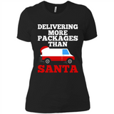 Delivering More Packages Than Santa Shirt - Postal Gift - Ladies' Boyfriend T-Shirt