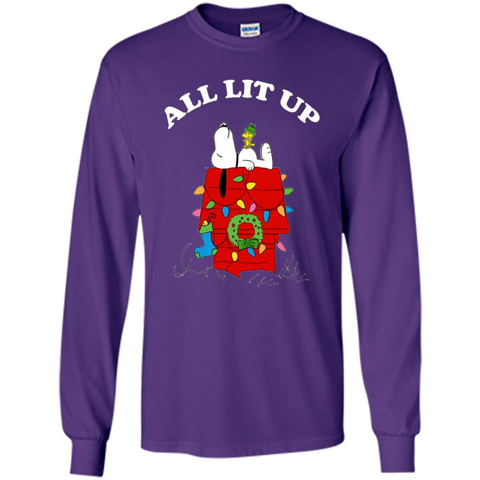 Peanuts By Schulz Snoopy Young Men_s Christmas SweatShirt - Long Sleeve T-Shirt