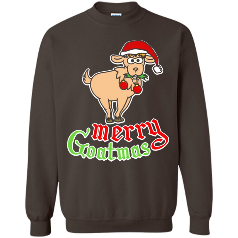 Christmas Merry Goatmas Goat Shirt Santa Hat - Sweatshirt