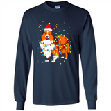 Christmas Lights Shetland Sheepdog Wearing Santa Hat Funny Xmas Mug - Long Sleeve T-Shirt
