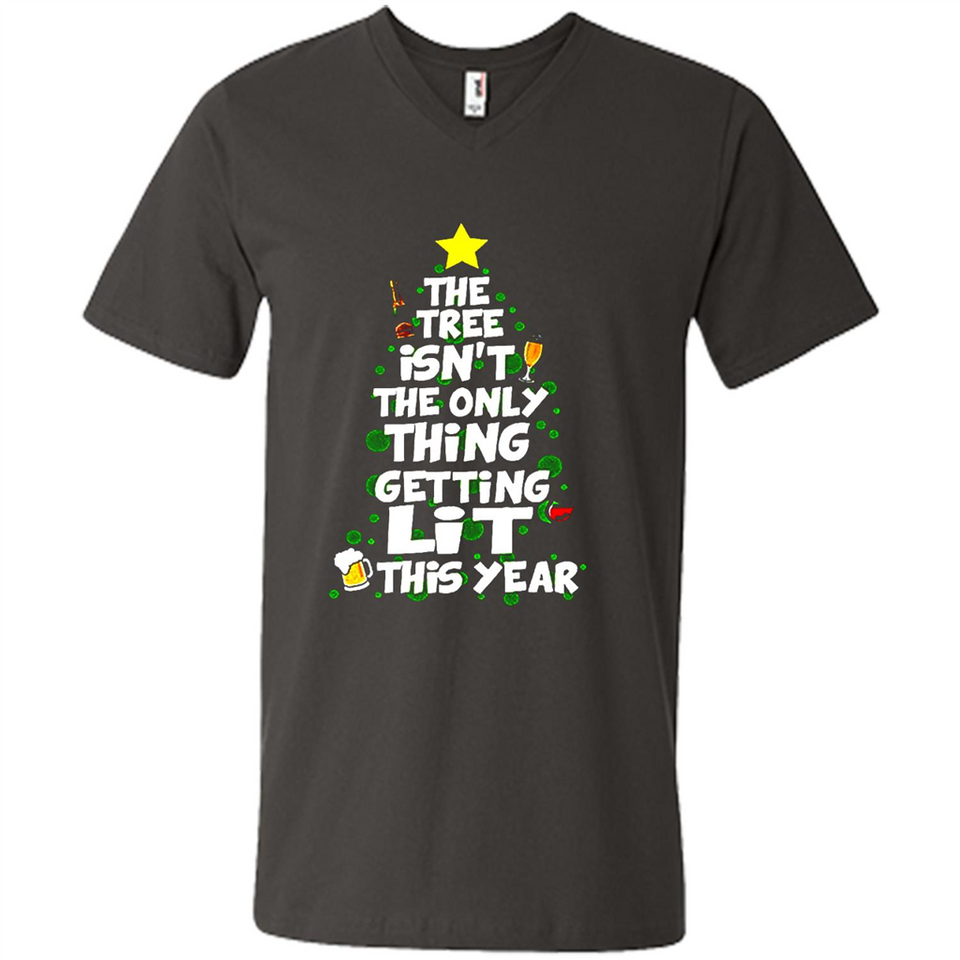 Funny Christmas Tree Drinking Sweatshirt Adult Boozy Festive - Men's V-Neck