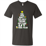 Funny Christmas Tree Drinking Sweatshirt Adult Boozy Festive - Men's V-Neck