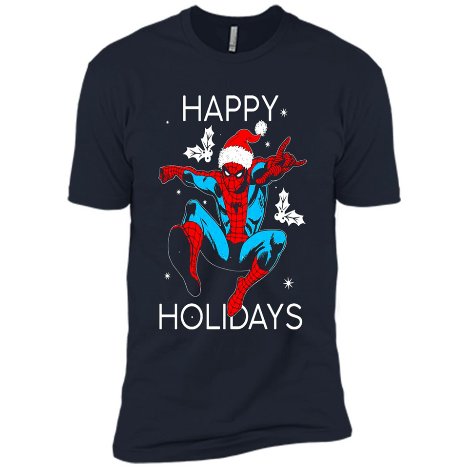 Marvel Spider Man Happy Holidays Santa Christmas Mug PINGPONG - Premium Short Sleeve T-Shirt