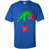 GRINCH HAND HOLDING HOUSTON TEXANS GLITTER CHRISTMAS PINGPONG