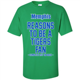 Reasons to be a Memphis Tigers Fan Complete List on Back - Shirt