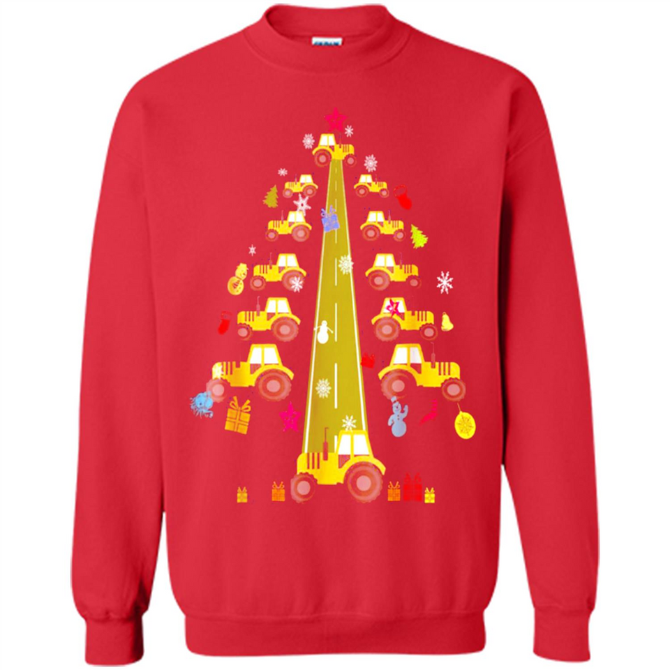 Tractor Car Christmas Tree T-shirt For Drivers