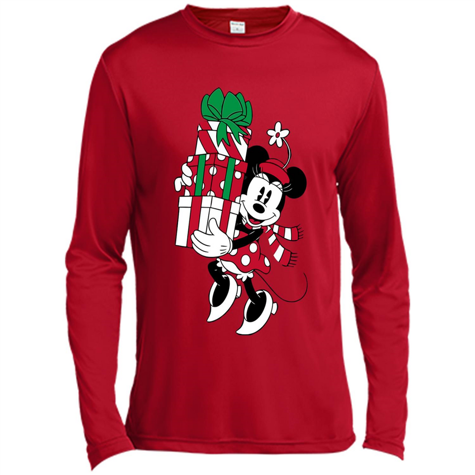 Disney Minnie Mouse Christmas Gift Sweatshirt - Canvas Long Sleeve T-Shirt
