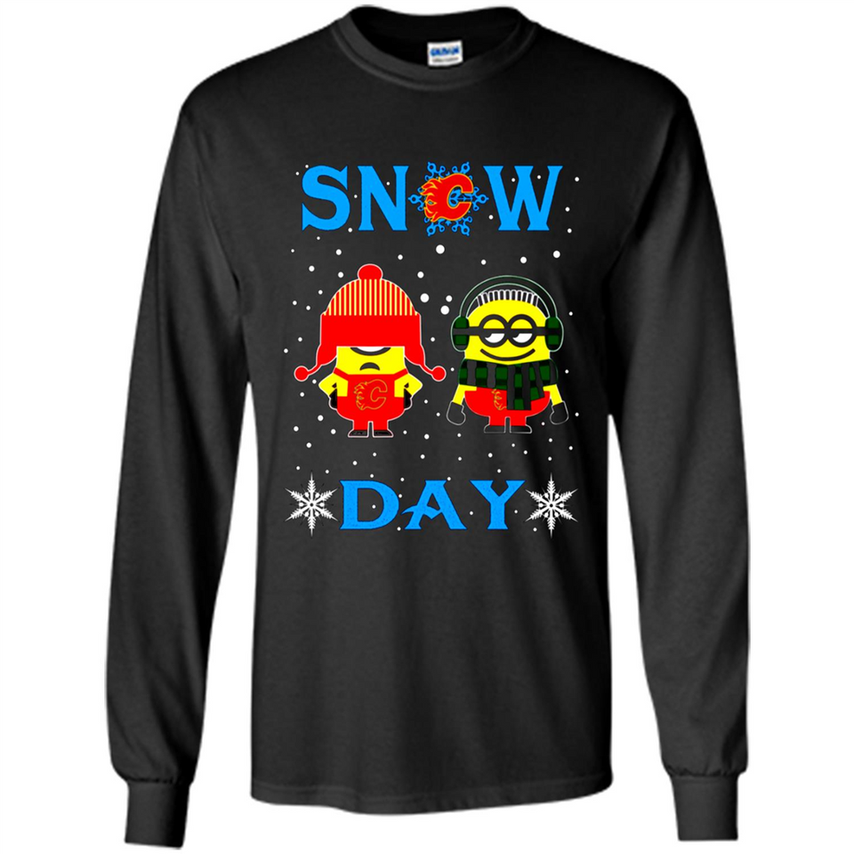Snow Day Shirt For Calgary Flames Vs Minion Fans pingpong