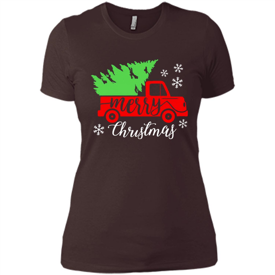 Vintage Christmas Classic Truck T-Shirt with Snow and Tree