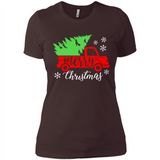 Vintage Christmas Classic Truck T-Shirt with Snow and Tree