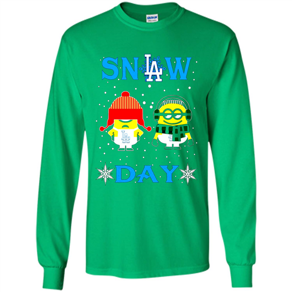 Snow Day Shirt For Los Angeles Dodgers Vs Minion Fans pingpong