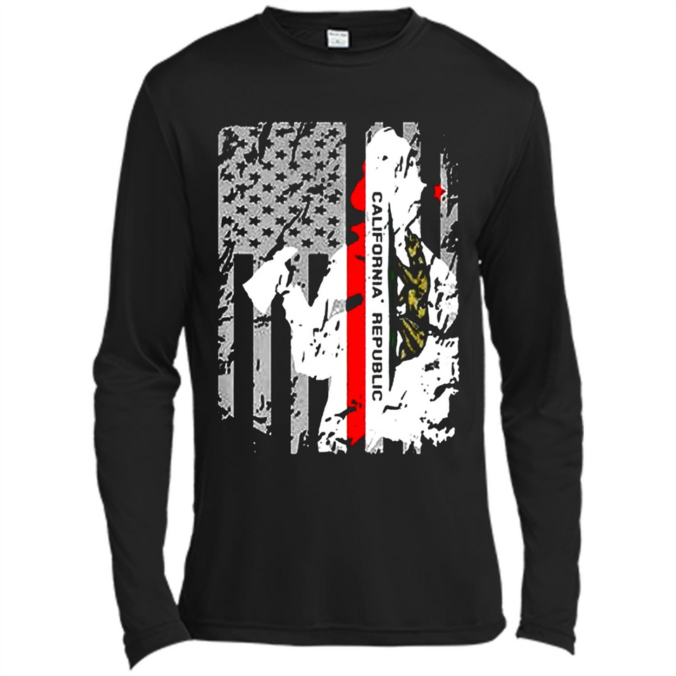 Paradise California Firefighter Thin Red Line Funds Youth T-Shirt PINGPONG - Canvas Long Sleeve T-Shirt