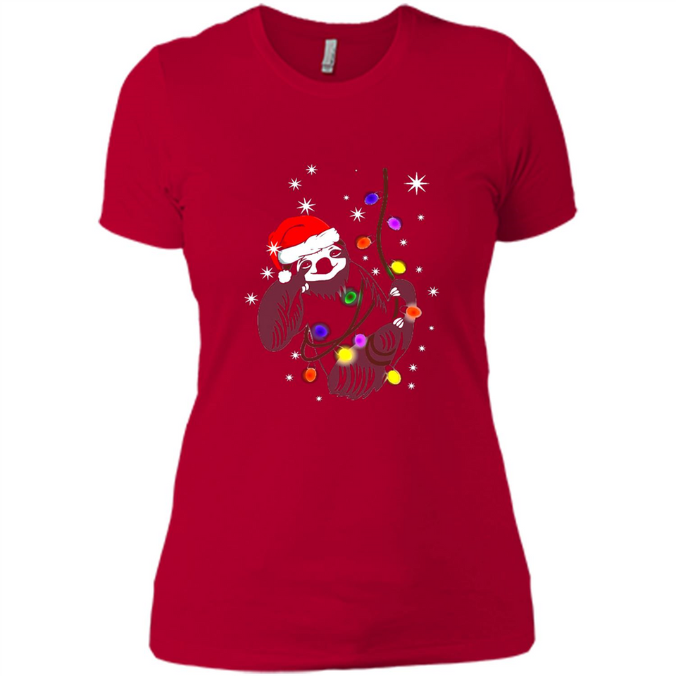 Cute Christmas Choloepus Sloth Santa Led Light Mug - Ladies' Boyfriend T-Shirt