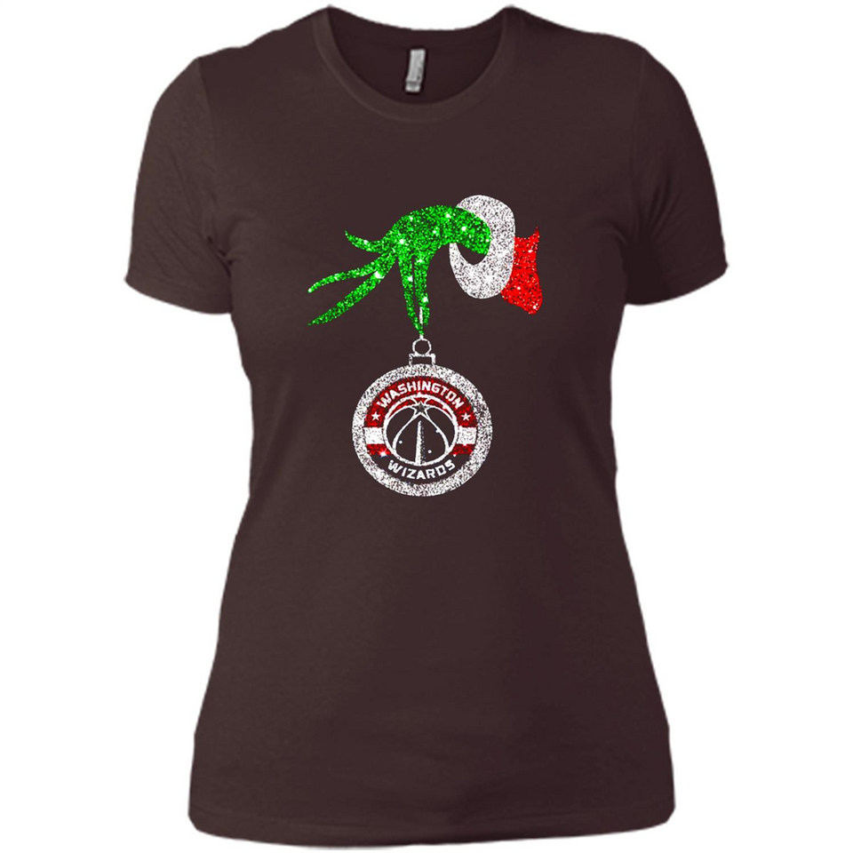 Funny Washington Wizards Glitter Grinch Monogram Ornament Christmas - Ladies' Boyfriend T-Shirt