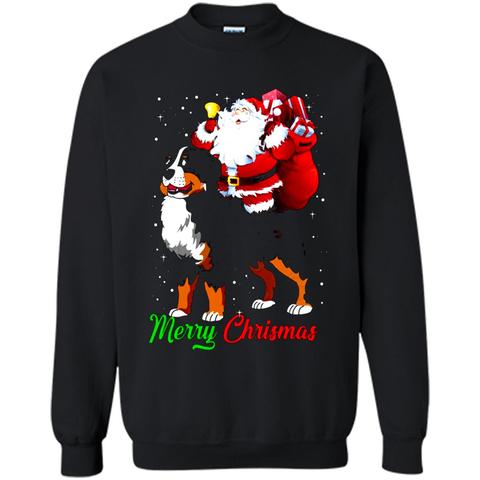 Merry Christmas Santa Claus With Big Dog sweater PINGPONG